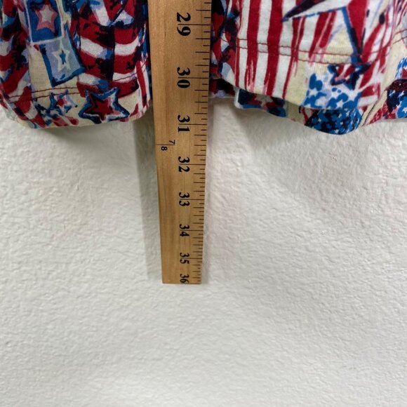 Catherines Women's Flag Patriotic 4th of July Sequins Top Red White Blue Size 3X - Picture 9 of 9